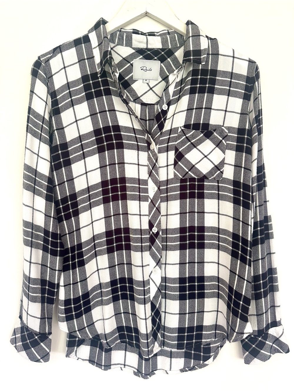 Rails Hunter Plaid Button Down Shirt Snow Navy Forest M
